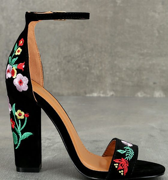 patterned heels floral